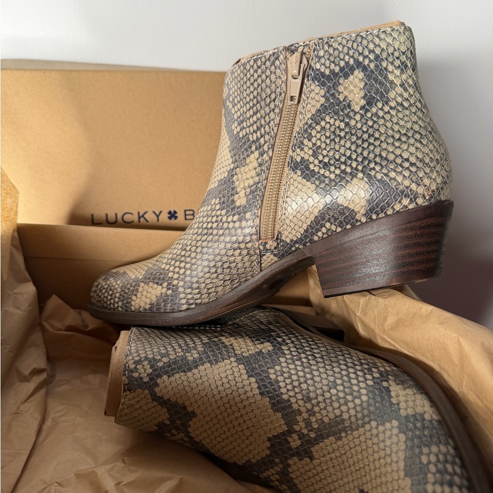 Lucky Brand Women's Ankle Boots - Snake Print Tan